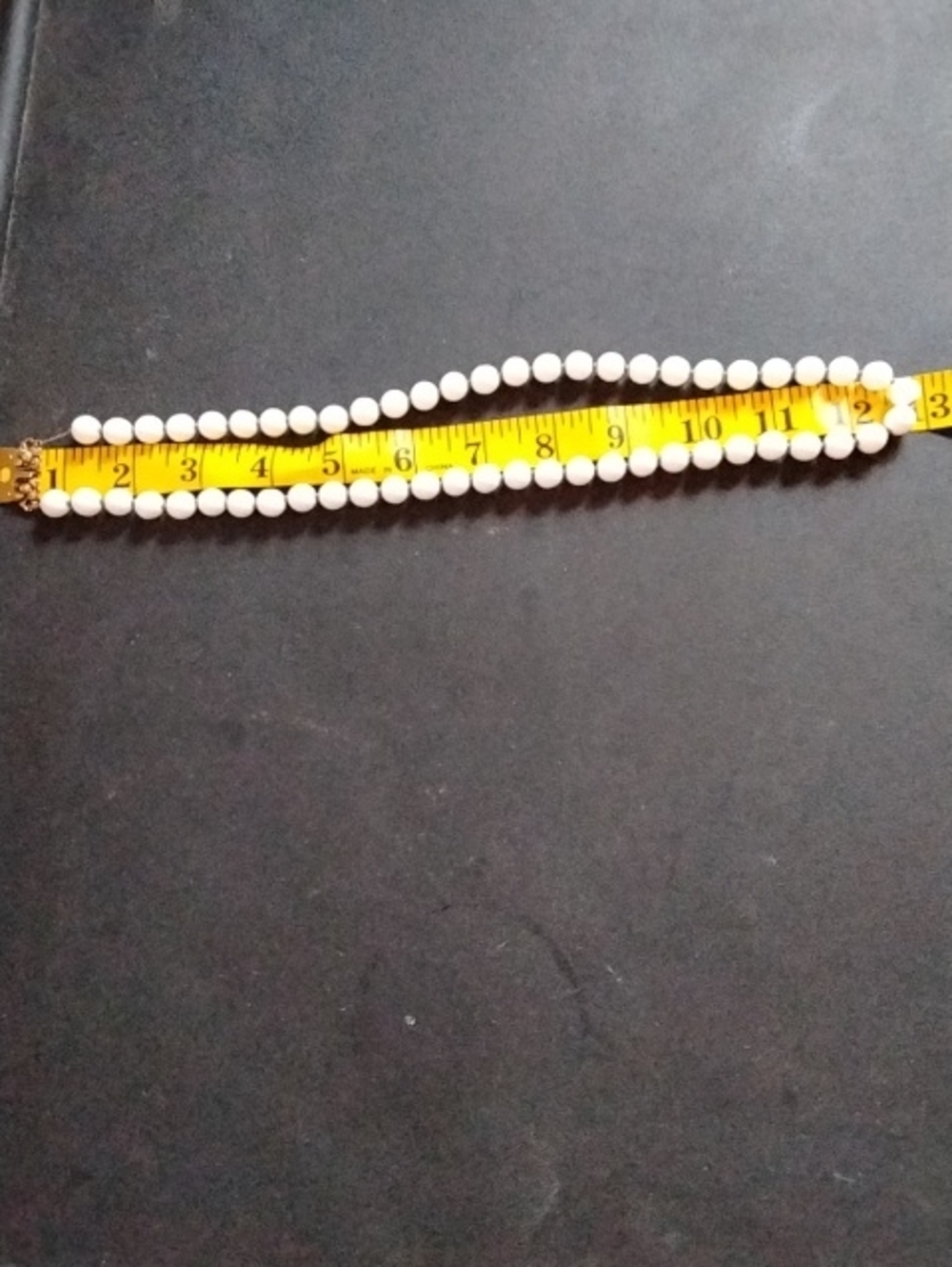 Vintage White Milk Glass Opera Length Necklace Single Strand Long 30"